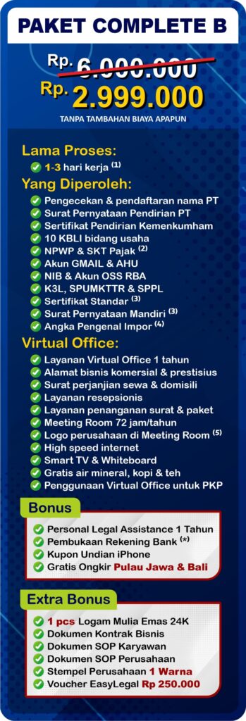 Easyoffice pendirian pt perorangan + virtual office